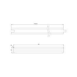 Planche Bois Pin, Marron par imprégnation, ep. 22 mm x l. 190 mm x L. 4 m, Jusqu'en classe d'emploi 4