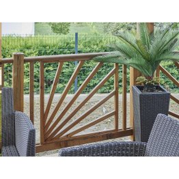 Module de clôture Bois Roseaux Pin, Marron par imprégnation, L. 800 mm x h. 800 mm x ep. 36 mm