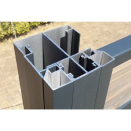 Lot de 2 profils Aluminium Tokyo, Thermolaqué Gris Anthracite, L. 2.017 m x l. 55 mm x ep. 22 mm