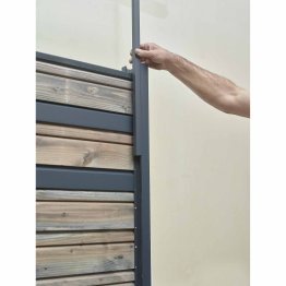 Lot de 2 parcloses Aluminium Tokyo, Thermolaqué Gris Anthracite, L. 1.877 m x l. 28 mm x ep. 26 mm