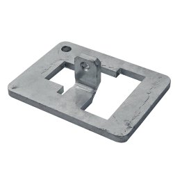 Platine pour pose à sceller Tokyo, Acier Galvanisé Gris Givré, L. 146 mm x l. 111 mm x h. 45 mm x ep. 8 mm