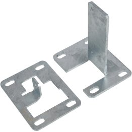 Platine 100 km/h Tokyo pour pose sur muret, Acier Galvanisé Gris Givré, L. 146 m x l. 111 mm x h. 166 mm x ep. 10 mm