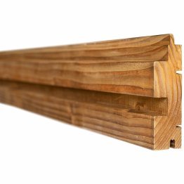 Lame de bardage Bois Vibrato XL droit Douglas, imprégnation colorée marron, ep. 44 mm x l. 135 mm x L. 3 m, Jusqu'en classe d'emploi 3.2