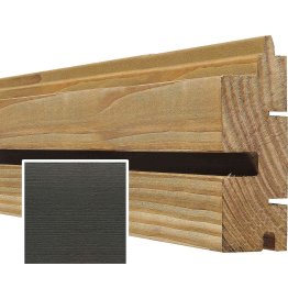 Lame de bardage Bois Vibrato droit Douglas, Saturé Gris Carbone, ep. 44 mm x l. 115 mm x L. 4 m, Jusqu'en classe d'emploi 3.1