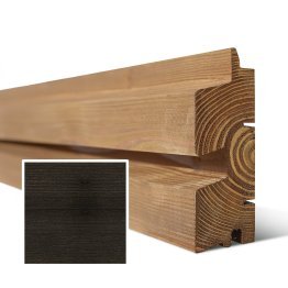 Lame de bardage Bois Vibrato XL Douglas, Saturé Noir Réglisse, ep. 44 mm x l. 135 mm x L. 4 m, Jusqu'en classe d'emploi 3.1