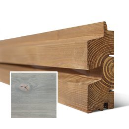 Lame de bardage Bois Vibrato XL Douglas, Saturé Gris Nacré, ep. 44 mm x l. 135 mm x L. 4 m, Jusqu'en classe d'emploi 3.1