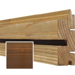 Lame de bardage Bois Vibrato droit Douglas, Saturé Tonka, ep. 44 mm x l. 115 mm x L. 4 m, Jusqu'en classe d'emploi 3.1