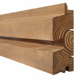 Lame de bardage Bois Vibrato XL, Douglas imprégnation colorée marron, ep. 45 mm x l. 135 mm x L. 4 m, Jusqu'en classe d'emploi 3.2