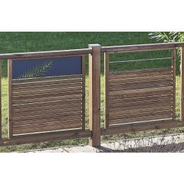 Module de clôture Bois et Aluminium Rifflet Pin, imprégnation colorée marron, L. 800 mm x h. 800 mm x ep. 36 mm