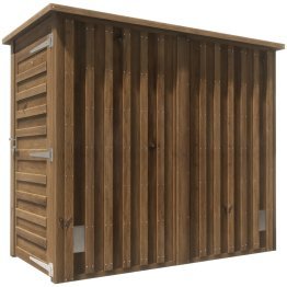 Abri de jardin Bois 2,40 m², Ludon Pin, imprégnation colorée marron, L. 2,46 m x l. 1,37 m x h. 2,06 m