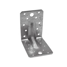 Équerre renforcée Acier Galvanisé, l. 65 mm x h. 90 mm x L. 90 mm ep. 2.50 mm