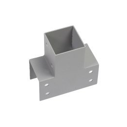 Connecteur 90 central Acier Galvanisé thermolaqué Gris Givré, 90 x 90 x 90 mm, ep. 2 mm