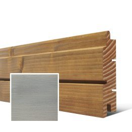 Lame de bardage Bois Arioso Rainuré Douglas, Saturé Gris Nacré, ep. 28 mm x l. 125 mm x L. 4 m, Jusqu'en classe d'emploi 3.1