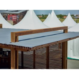Toile pare-soleil Coveo pour pergola bois Manéa Média, Gris Anthracite, l. 6.08 m x L. 4 m