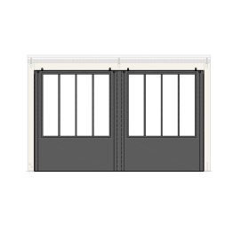 Panneau souple relevable CLOSEO, Noir et transparent, Type 1 50/50, L. 2.195 m x l. 3.67 m