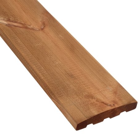Lame de terrasse Bois Bornéo Pin, Marron par imprégnation, ep. 28 mm x l. 165 mm x L. 4 m, Jusqu'en classe d'emploi 4