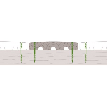 Lame de terrasse Bois Bornéo Pin, Marron par imprégnation, ep. 28 mm x l. 165 mm x L. 4 m, Jusqu'en classe d'emploi 4
