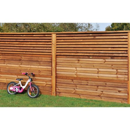 Panneau empilable Bois Olympe persienne Pin, Marron par imprégnation, L. 2,02 m x h. 600 mm x ep. 90 mm