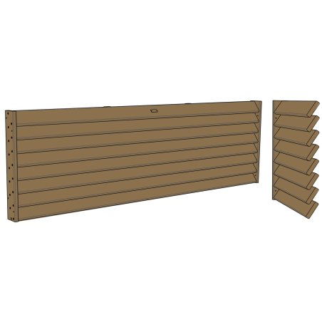 Panneau empilable Bois Olympe persienne Pin, Marron par imprégnation, L. 2,02 m x h. 600 mm x ep. 90 mm