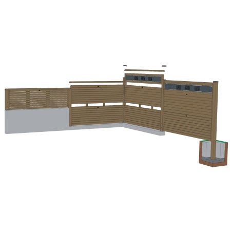 Panneau empilable Bois Olympe persienne Pin, Marron par imprégnation, L. 2,02 m x h. 600 mm x ep. 90 mm