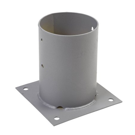 Pied de poteau rond Acier thermolaqué Gris Givré, Ø 140 mm, 200