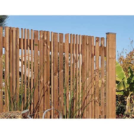 Panneau De Clôture En Bois Damian-Wiklina – Piquet Imprégné Imperméable Pour Jardin